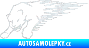 Samolepka Animal flames 020 levá puma 3D karbon bílý