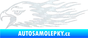 Samolepka Animal flames 023 levá orel 3D karbon bílý