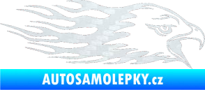 Samolepka Animal flames 023 pravá orel 3D karbon bílý