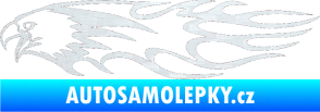 Samolepka Animal flames 026 levá orel 3D karbon bílý