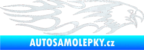 Samolepka Animal flames 026 pravá orel 3D karbon bílý