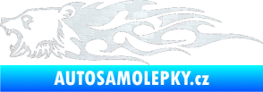 Samolepka Animal flames 027 levá  medvěd 3D karbon bílý