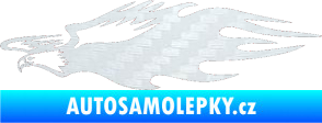 Samolepka Animal flames 030 levá orel  3D karbon bílý