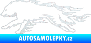 Samolepka Animal flames 032 levá vlk 3D karbon bílý