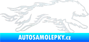 Samolepka Animal flames 032 pravá vlk 3D karbon bílý