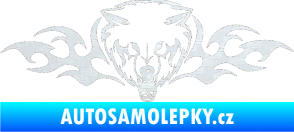 Samolepka Animal flames 038 pravá vlk 3D karbon bílý