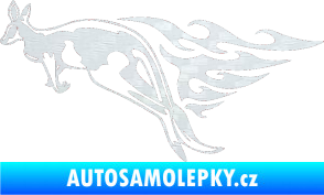 Samolepka Animal flames 044 levá klokan 3D karbon bílý