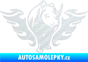 Samolepka Animal flames 047 pravá nosorožec 3D karbon bílý