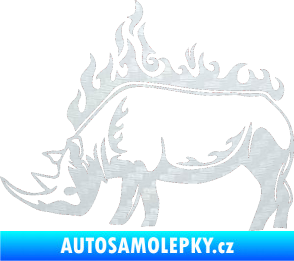 Samolepka Animal flames 049 levá nosorožec 3D karbon bílý