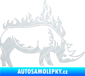 Samolepka Animal flames 049 pravá nosorožec 3D karbon bílý