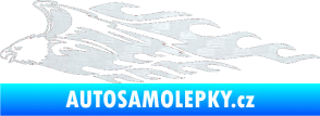 Samolepka Animal flames 052 levá orel 3D karbon bílý