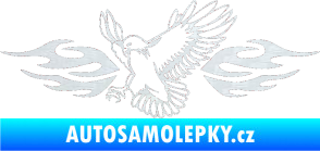 Samolepka Animal flames 054 levá orel 3D karbon bílý