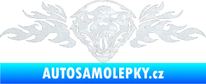 Samolepka Animal flames 058 pravá vlk 3D karbon bílý