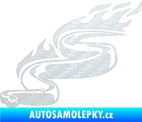 Samolepka Animal flames 064 levá had 3D karbon bílý