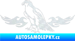 Samolepka Animal flames 069 levá orel 3D karbon bílý
