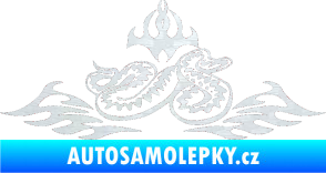 Samolepka Animal flames 070 pravá zmije 3D karbon bílý