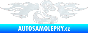 Samolepka Animal flames 072 pravá had 3D karbon bílý