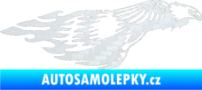 Samolepka Animal flames 076 pravá orel 3D karbon bílý