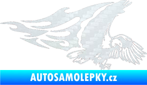 Samolepka Animal flames 081 pravá orel 3D karbon bílý