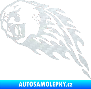 Samolepka Animal flames 083 levá puma 3D karbon bílý