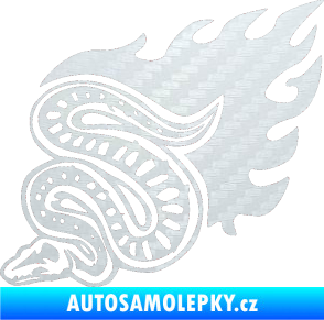 Samolepka Animal flames 086 levá had 3D karbon bílý