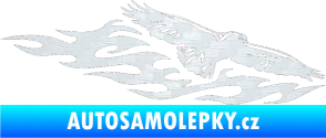 Samolepka Animal flames 097 pravá orel 3D karbon bílý