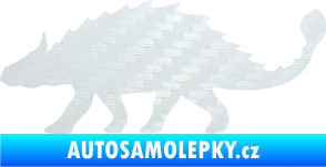 Samolepka Ankylosaurus 001 levá 3D karbon bílý