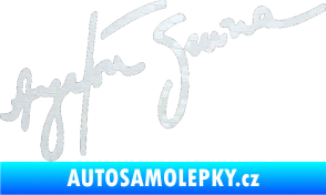 Samolepka Podpis Ayrton Senna 3D karbon bílý