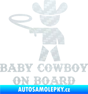 Samolepka Baby cowboy on board levá 3D karbon bílý