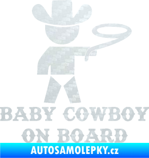 Samolepka Baby cowboy on board pravá 3D karbon bílý