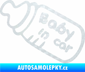 Samolepka Baby in car 001 lahvička na mlíčko 3D karbon bílý