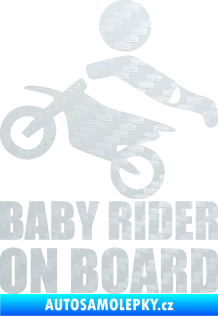 Samolepka Baby rider on board levá 3D karbon bílý
