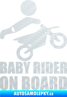 Samolepka Baby rider on board pravá 3D karbon bílý