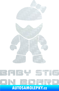 Samolepka Baby stig on board girl 3D karbon bílý