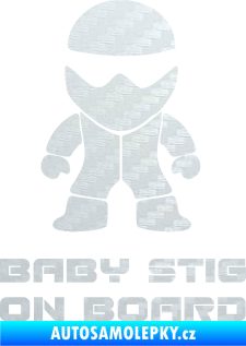 Samolepka Baby stig on board 3D karbon bílý