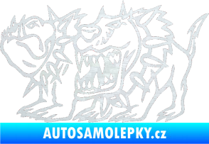Samolepka Bad dogs levá zuřiví psi 3D karbon bílý