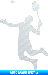 Samolepka Badminton 001 levá 3D karbon bílý