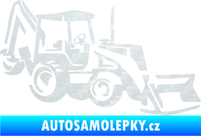 Samolepka Bagr 002 pravá 3D karbon bílý