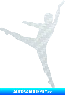 Samolepka Balet tanečník 001 pravá 3D karbon bilý
