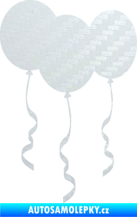 Samolepka Balonky 3D karbon bílý
