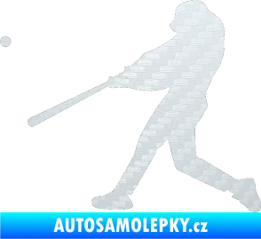 Samolepka Baseball 001 levá 3D karbon bílý
