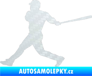 Samolepka Baseball 002 levá 3D karbon bílý