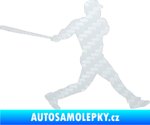 Samolepka Baseball 002 pravá 3D karbon bílý