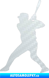 Samolepka Baseball 003 levá 3D karbon bílý