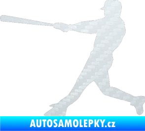Samolepka Baseball 004 levá 3D karbon bílý