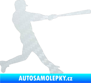 Samolepka Baseball 004 pravá 3D karbon bílý