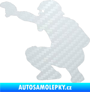 Samolepka Baseball 005 levá 3D karbon bílý