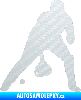 Samolepka Baseball 006 pravá 3D karbon bílý
