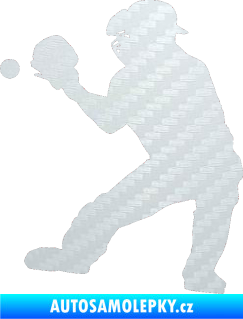 Samolepka Baseball 007 levá 3D karbon bílý