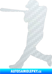 Samolepka Baseball 009 levá 3D karbon bílý